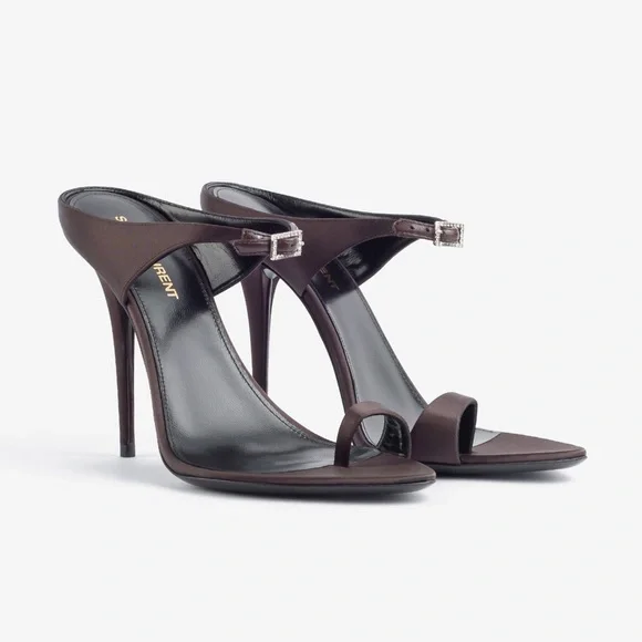 SAINT LAURENT Dive 110 Satin Mules – Size 37 – Brand New, Full Set - Picture 1 of 16